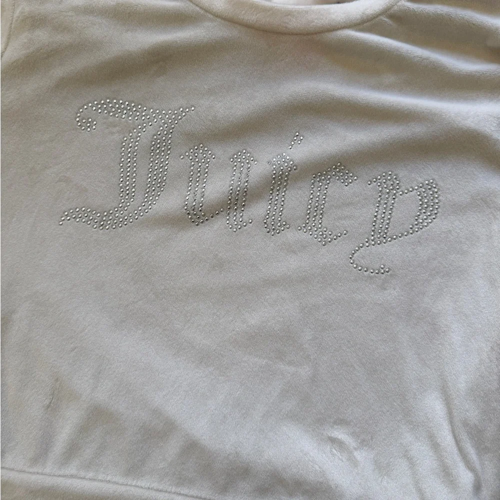 Juicy Couture Cream Rhinestone Y2K Logo Lounge Set Size M ✨ - Picture 13 of 13